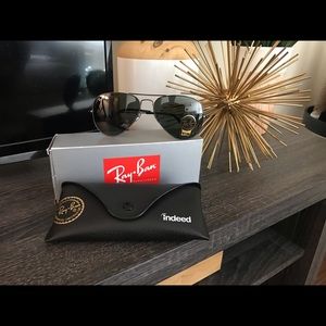 Ray Ban Black Aviator Sunglasses